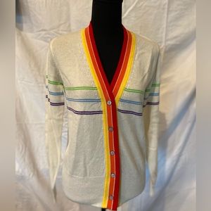Preppy cashmere wool blend cardigan NWOT
